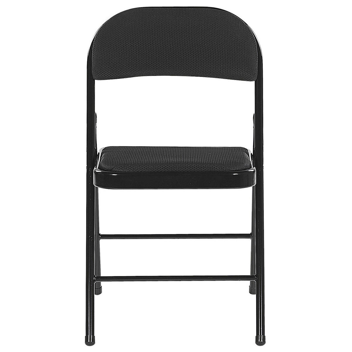 KLAPPSTUHL 4er-Set Metall Schwarz Sparks - Schwarz, Kunststoff/Textil (45/77/47cm) - Beliani