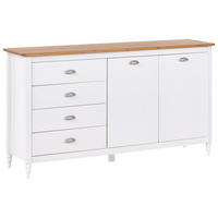 SIDEBOARD se 2 dveřmi Borovicové dřevo Bílý Shillington - bílá, dřevo (150/83/40cm) - Beliani