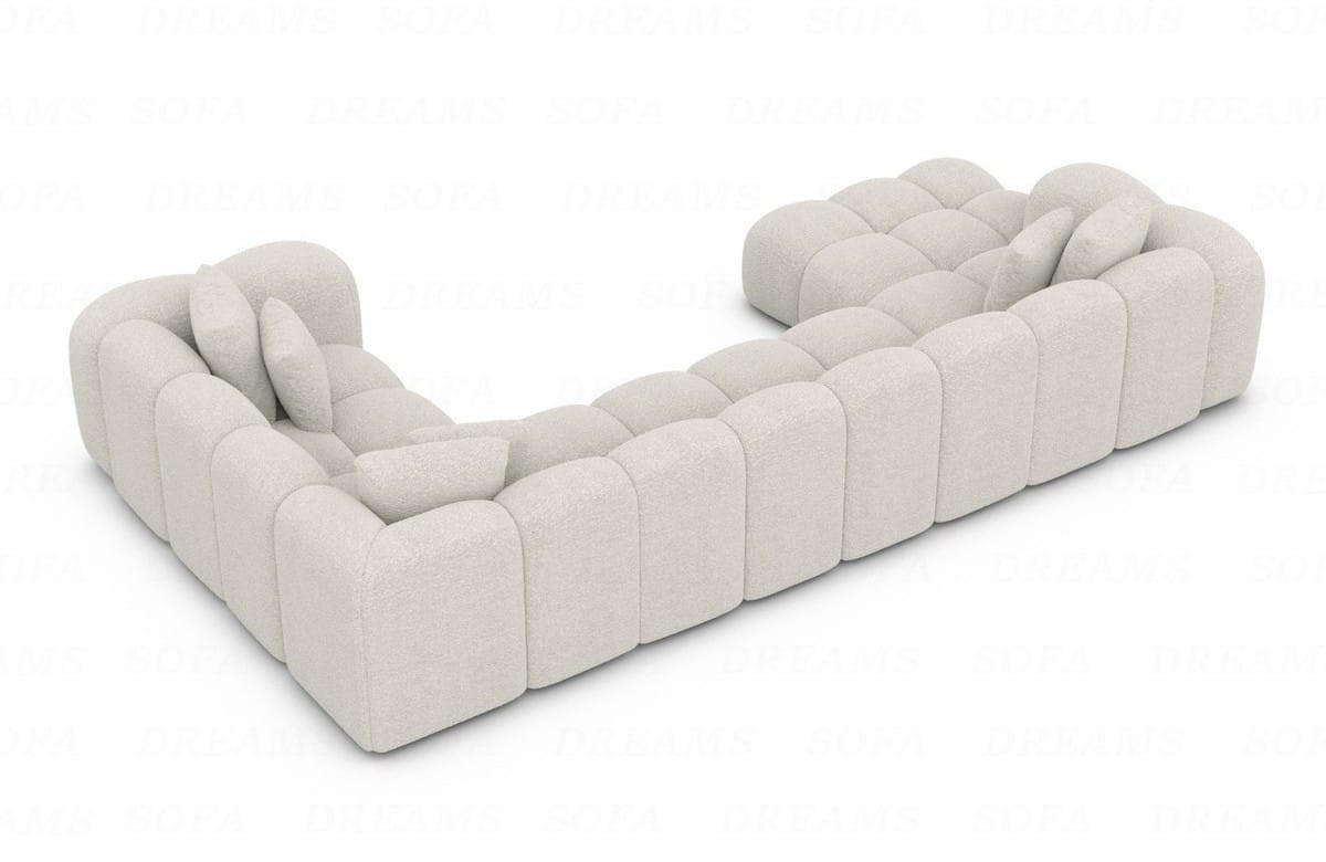 WOHNLANDSCHAFT Cloud Pearl Boucléstoff - Perlmutt, Kunststoff (314/72/184cm)