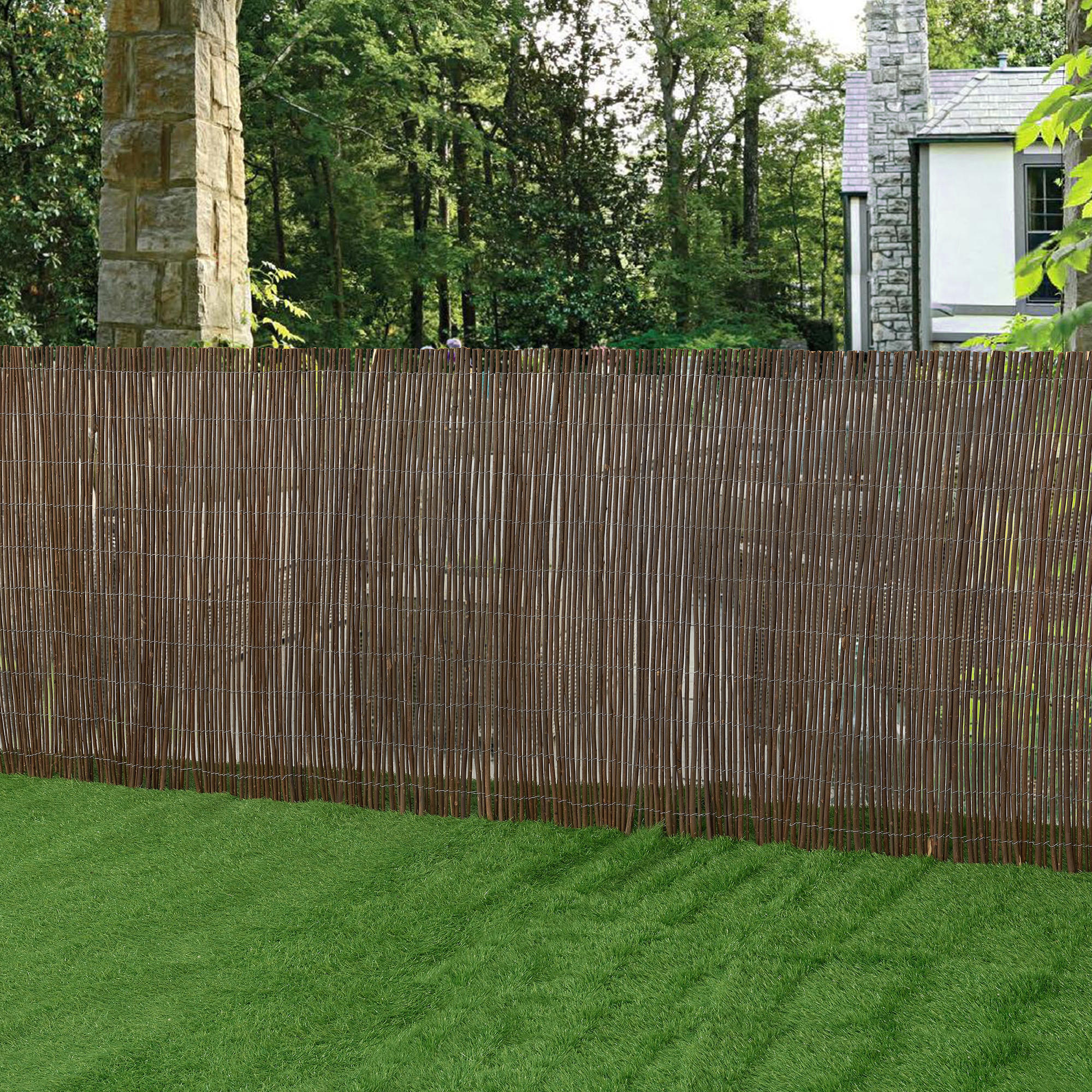 Thumbnail - casa.pro Weidenzaun, Dunkelbraun, Naturmaterialien, 500x100 cm, Sonnen- & Sichtschutz, Sichtschutz Garten