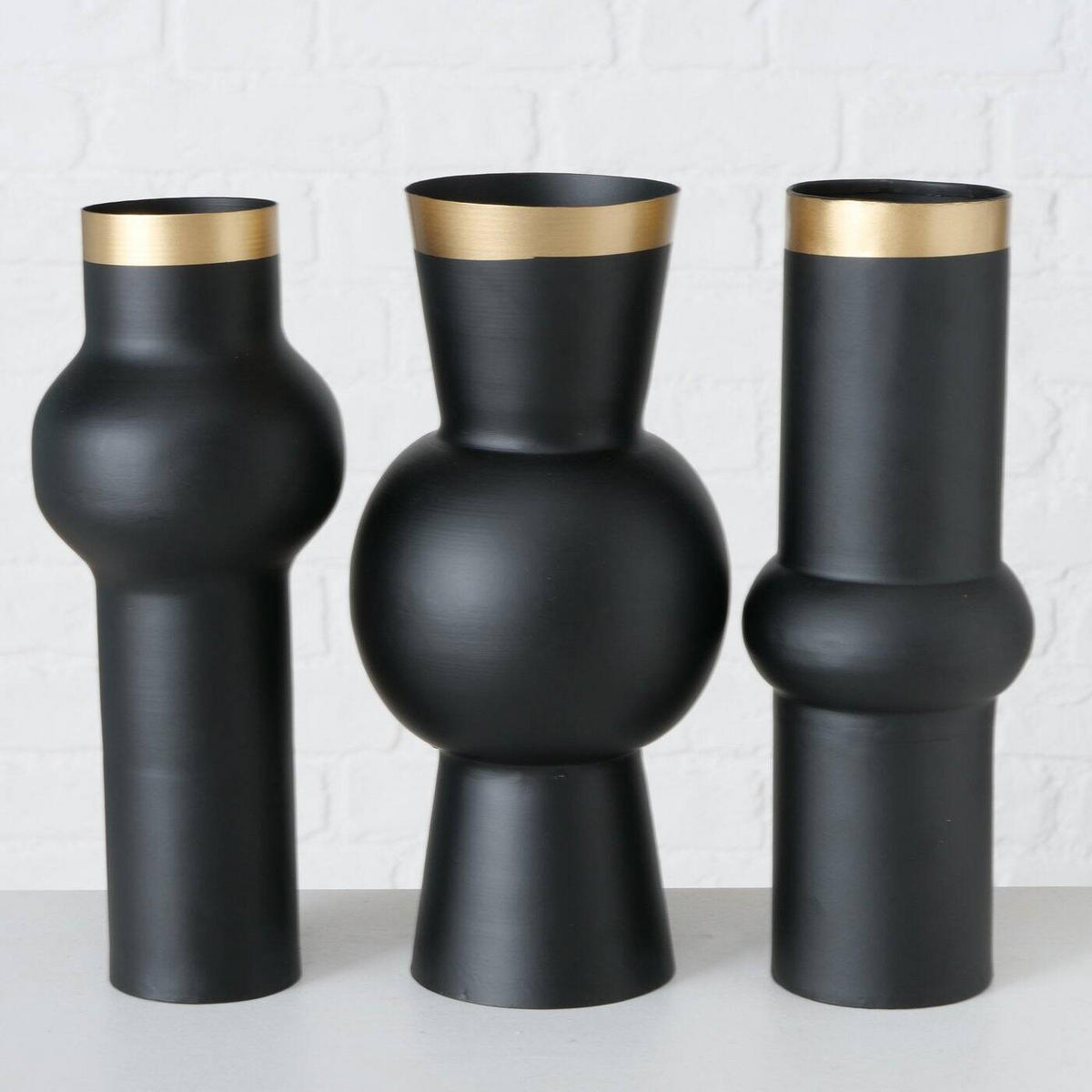 VASE Varnjo 30 cm - Schwarz, Metall (30cm) - Boltze Home