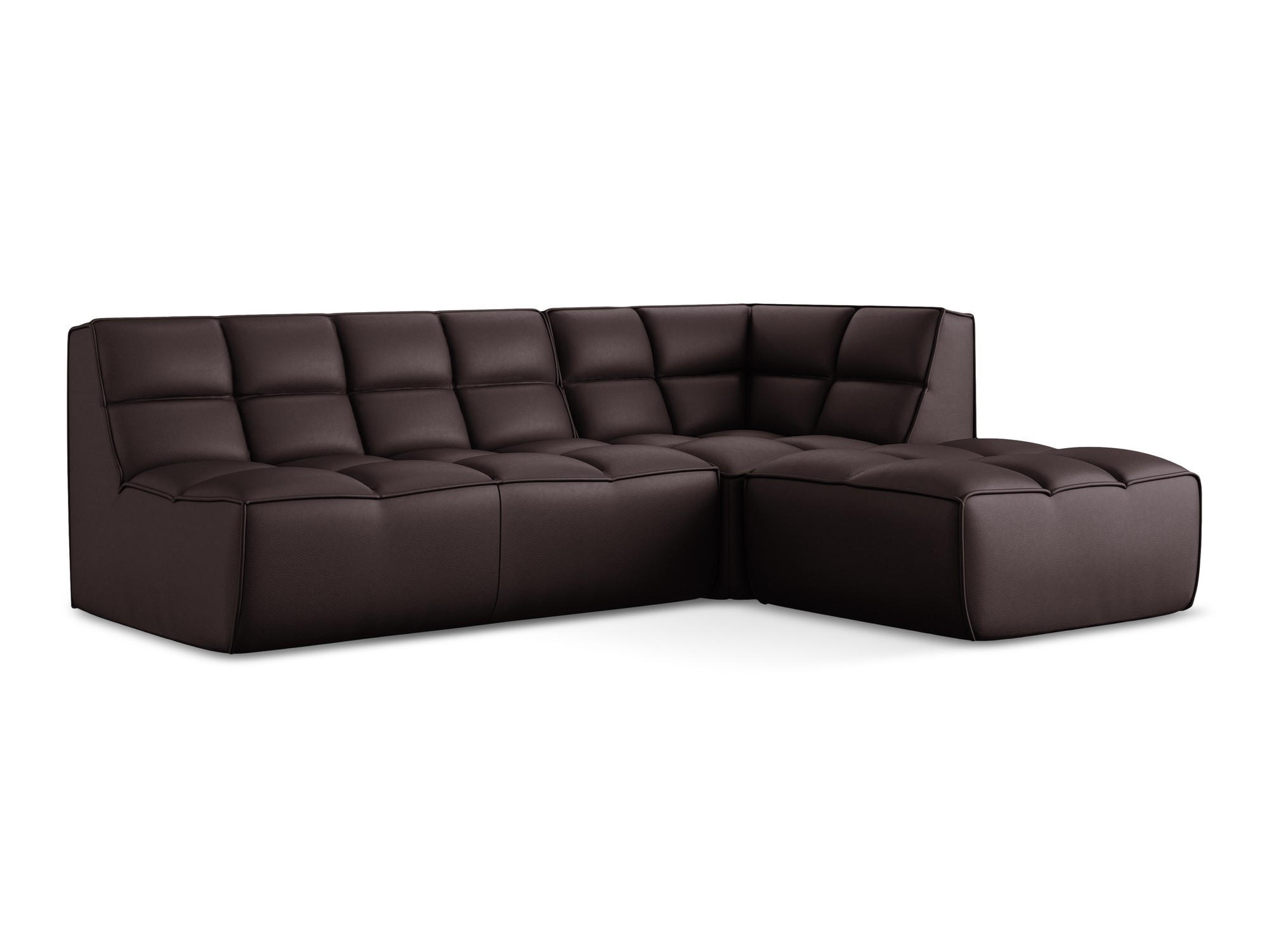 ECKSOFA Beidseitig Kunstleder Violett - Blau/Pflaume, Leder/Kunststoff (258/178cm) - Makamii