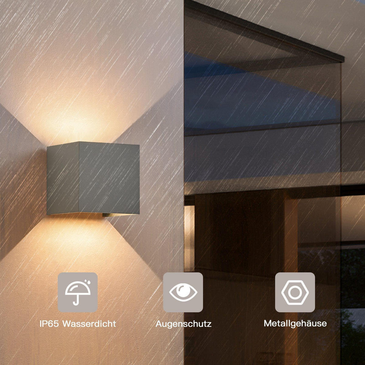 LED WANDLEUCHTE Inspiration 1er-Set - Grau, Metall (10/10/10cm) - Nettlife