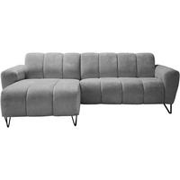 ECKSOFA Volare Mini ohne Schlaffunktion grau links, Vega-Stoff - Schwarz/Grau, Textil/Metall (256/165cm) - Beautysofa