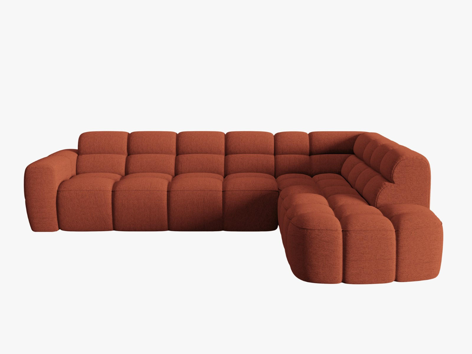 ECKSOFA rechts Lisa aus strukturiertem Stoff koralle 5 Sitzplätze - Koralle, Textil (234/293cm) - Micadoni