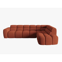 ECKSOFA rechts Lisa aus strukturiertem Stoff koralle 5 Sitzplätze - Koralle, Textil (234/293cm) - Micadoni
