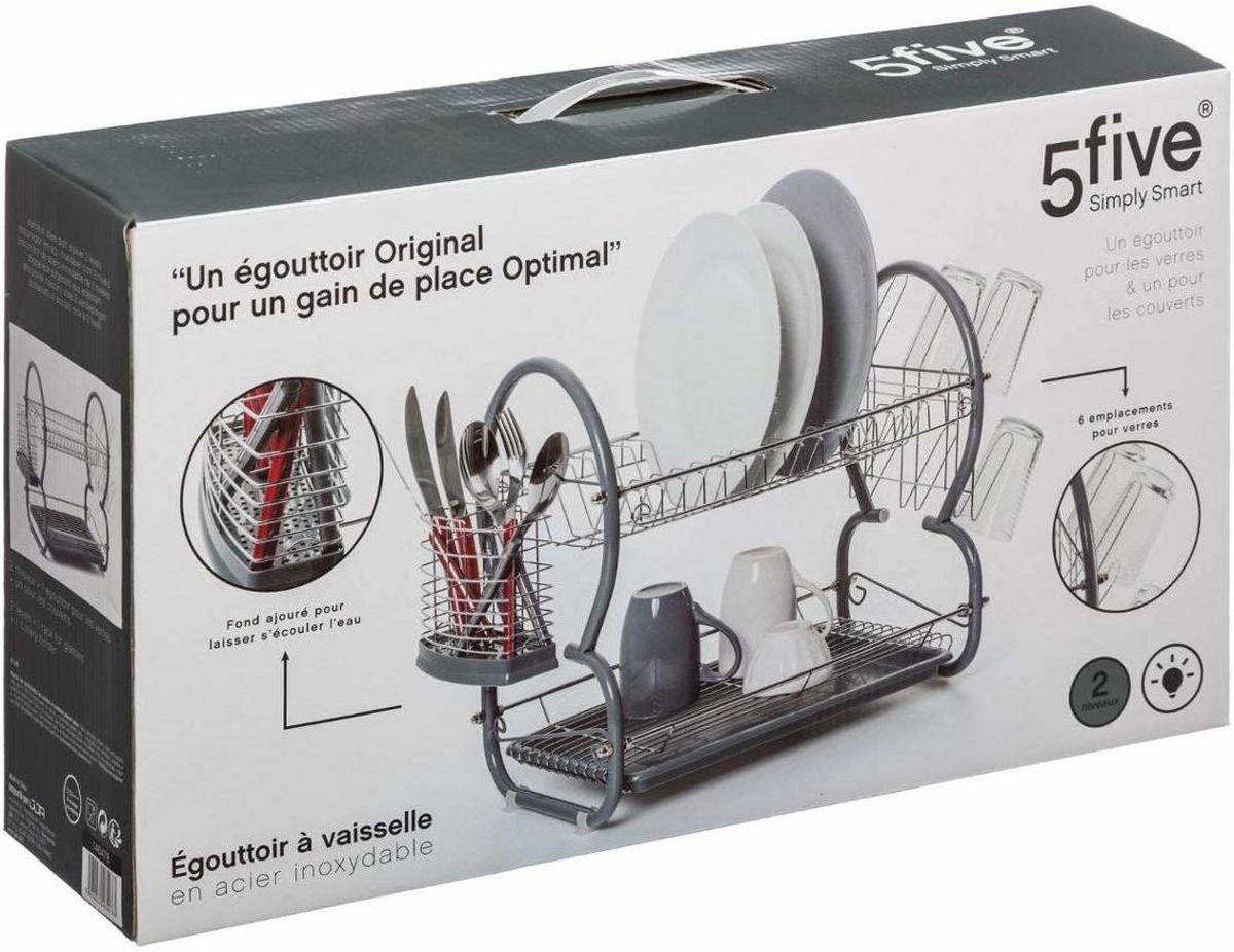 BESTECKKORB 52/26/39 cm - Grau, Metall (26/39/52cm) - 5five Simply Smart