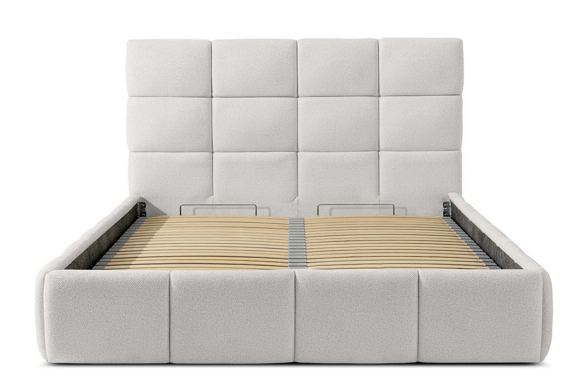 POLSTERBETT ALTOS Bouclé, weiß - Weiß, Holz/Holzwerkstoff (140/200cm) - KONSIMO®