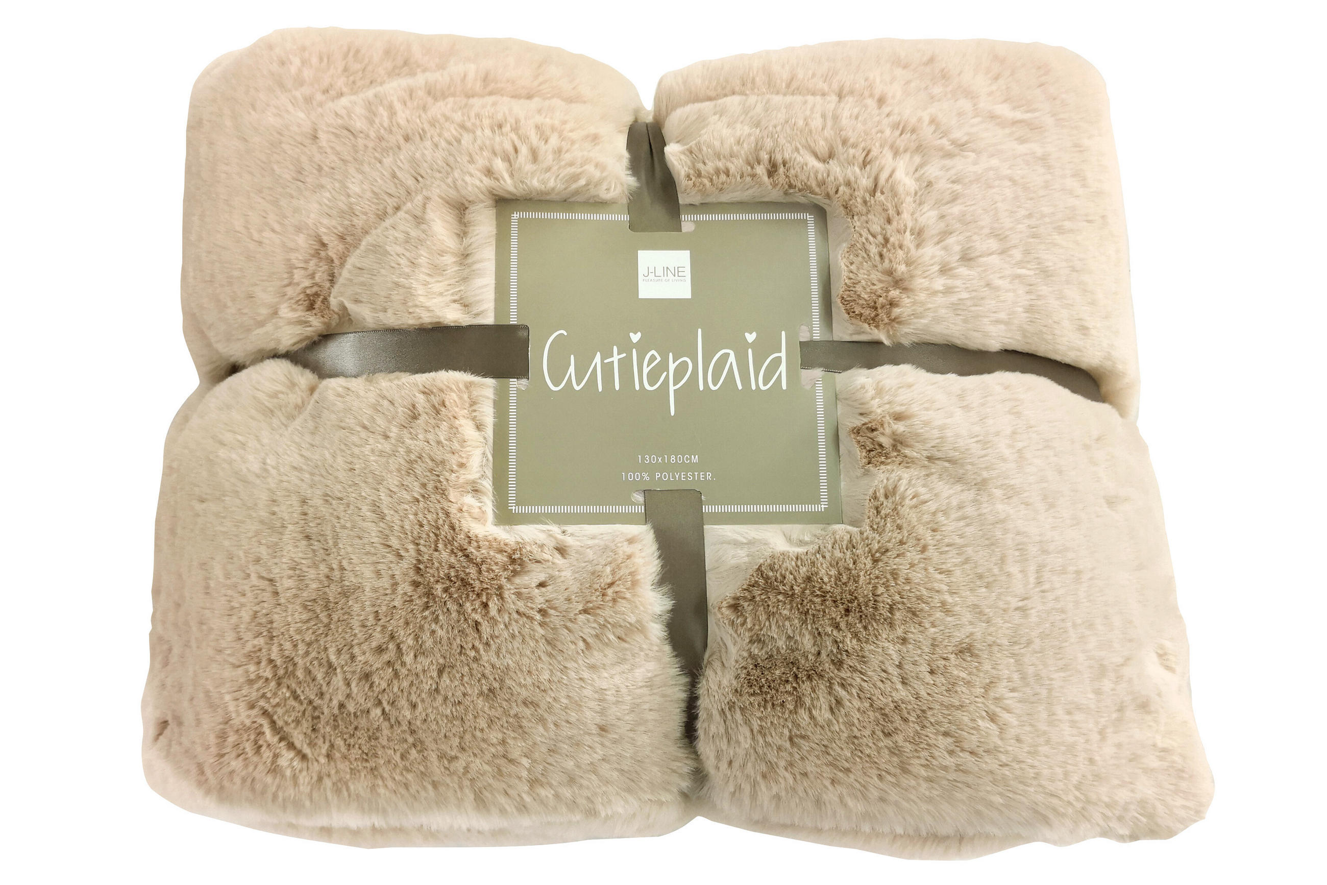 PLAID CUTIE - Plüsch - Hellgrau - 180/130/3 cm - Beige, Textil (130/180cm) - J-Line