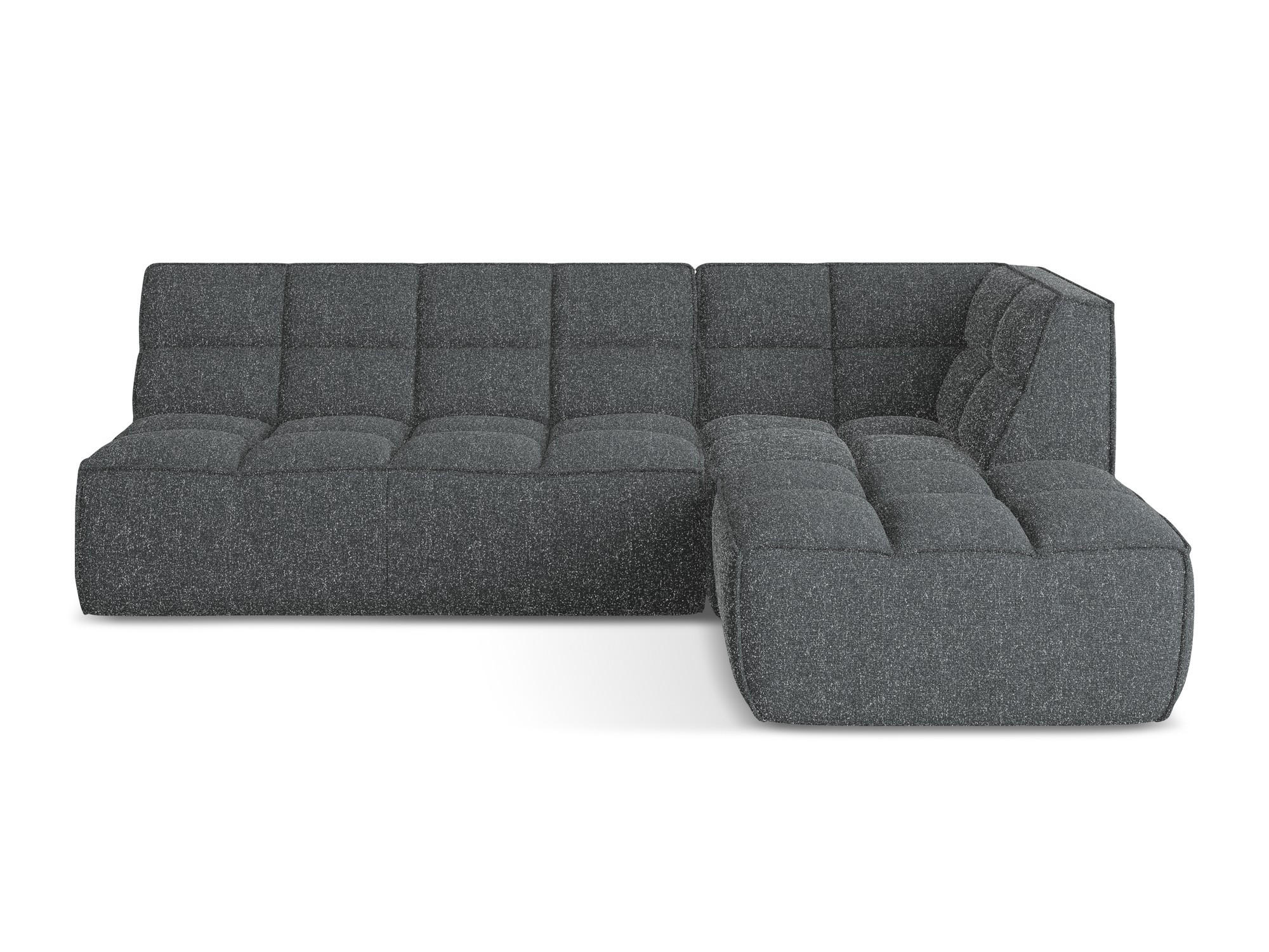 ECKSOFA Beidseitig Strukturstoff Stoff Grau - Schwarz/Graphitfarben, Kunststoff/Textil (258/178cm) - Makamii
