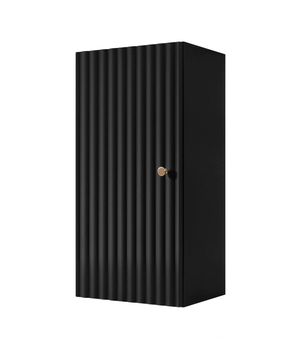 HÄNGESCHRANK BELLO geriffelt Schwarz matt 35/68/27 cm - Schwarz, Holzwerkstoff/Metall (35/68/27.2cm) - Rodan