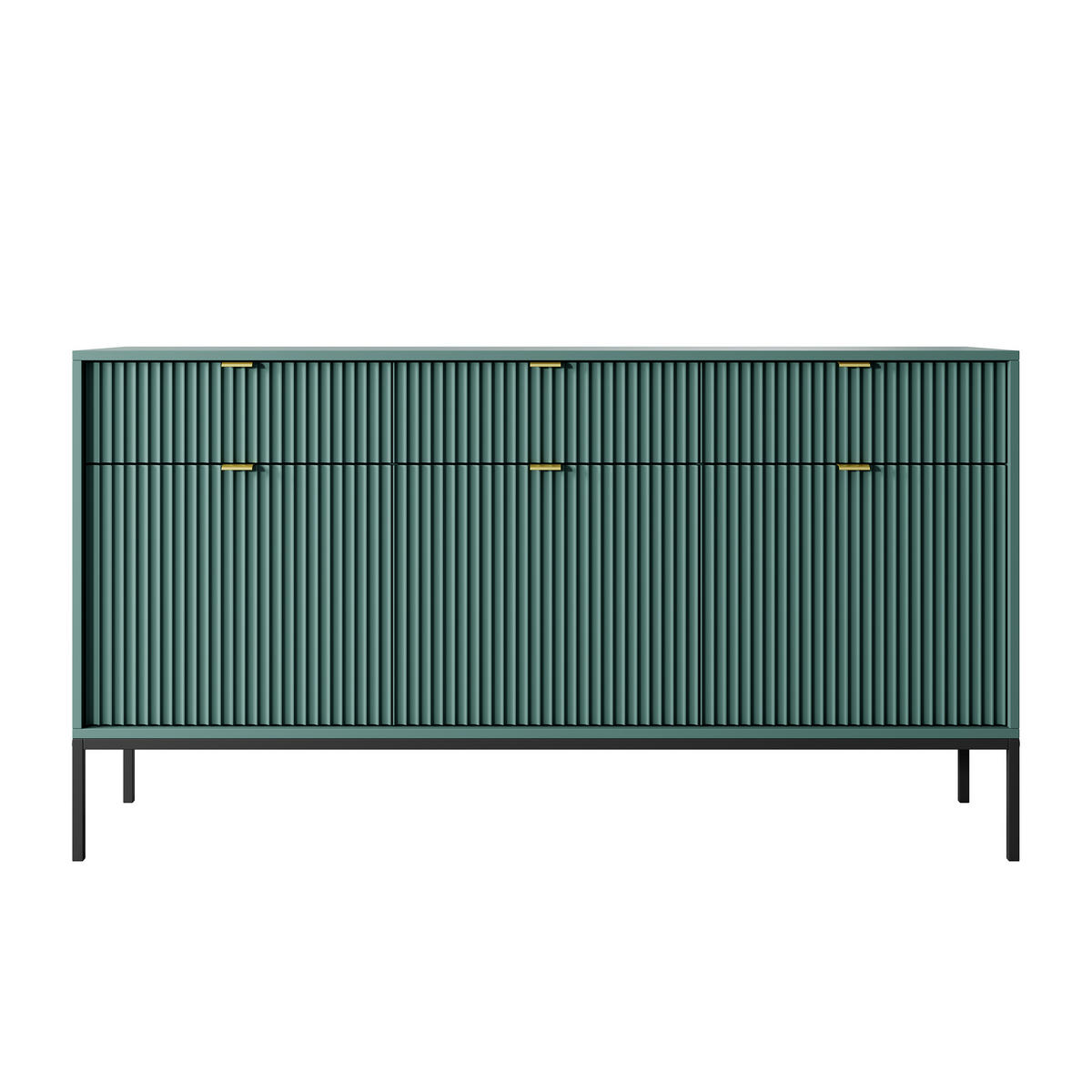SIDEBOARD STELLARE 154/83/39 cm mit 3 Schubladen 3 Türen Hellgrün - Hellgrün, Holzwerkstoff (154/83/39cm) - MASSENO