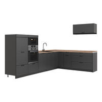 KUHINJA U OBLIKU SLOVA L Fame-Line, Tamnosiva/Antracit, 327 x 227 cm, RP Hrast - tamno siva/antracit, drvni materijal (327/153.6/60cm) - Vicco