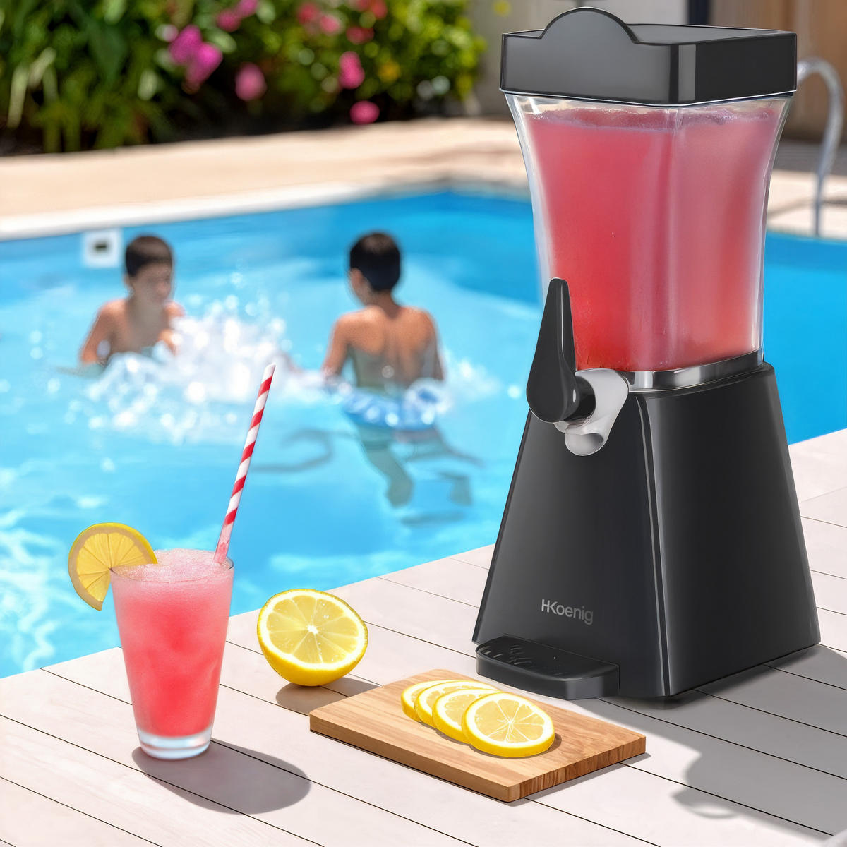 SLUSH Maschine GRT60 Schwarz, 1L, 20W - Schwarz, Metall (19/45/21.5cm) - HKoenig