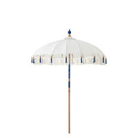 SONNENSCHIRM FLAVIE Beige - Blau/Beige, Holz (180/180cm) - J-Line