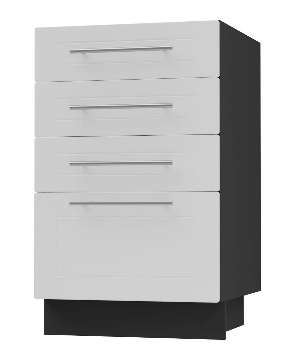 SCHUBLADENUNTERSCHRANK Kvantum D4A/40 Weiß Matt / Schwarz Matt 40 / 50 / 82cm - Schwarz/Weiß, Holz/Holzwerkstoff (40/82/50cm) - Feldmann-Wohnen