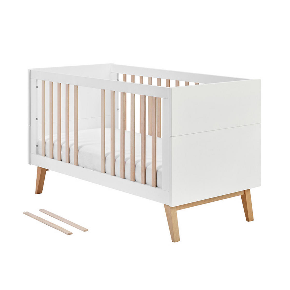 POKOJ PRO MIMINKO 2DÍLNÝ Bílá a dřevo - bílá, kompozitní dřevo (144/89/76cm) - Petits-meubles