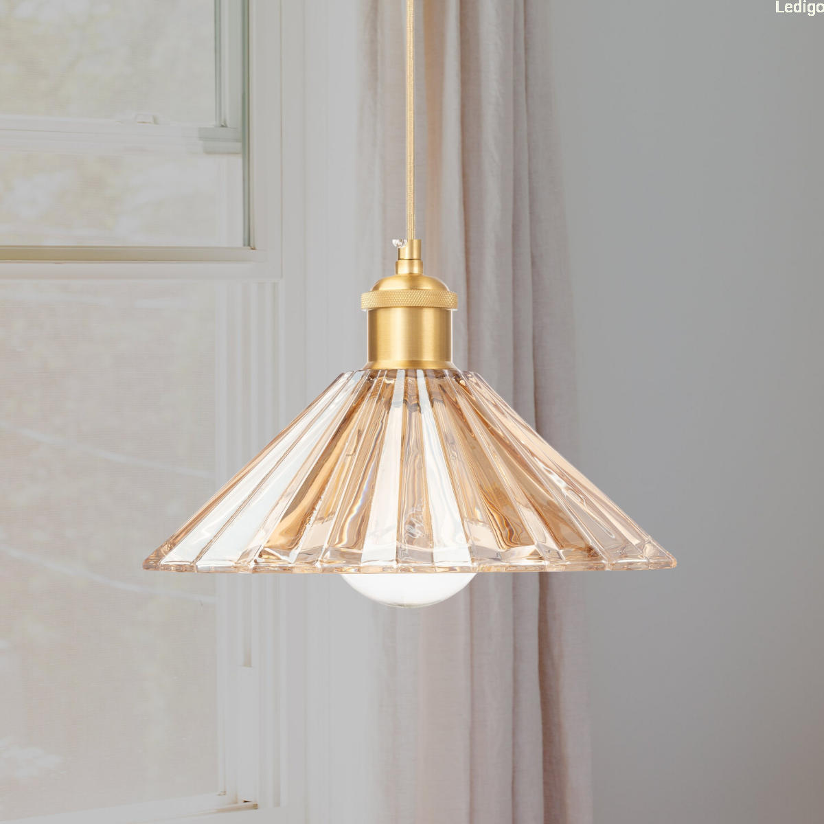 PENDELLEUCHTE Paris - Goldfarben/Schwarz, Glas/Metall (25/25/99cm) - kiki design