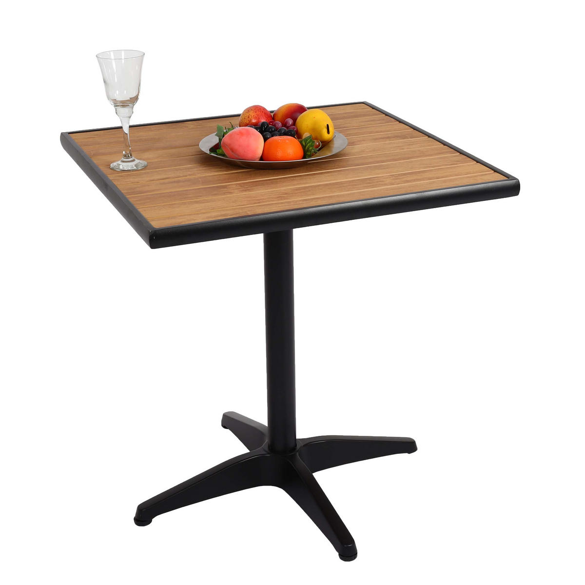 GARTENTISCH Schwarz, Braun - Schwarz/Braun, Metall (70/70/74cm) - MCW