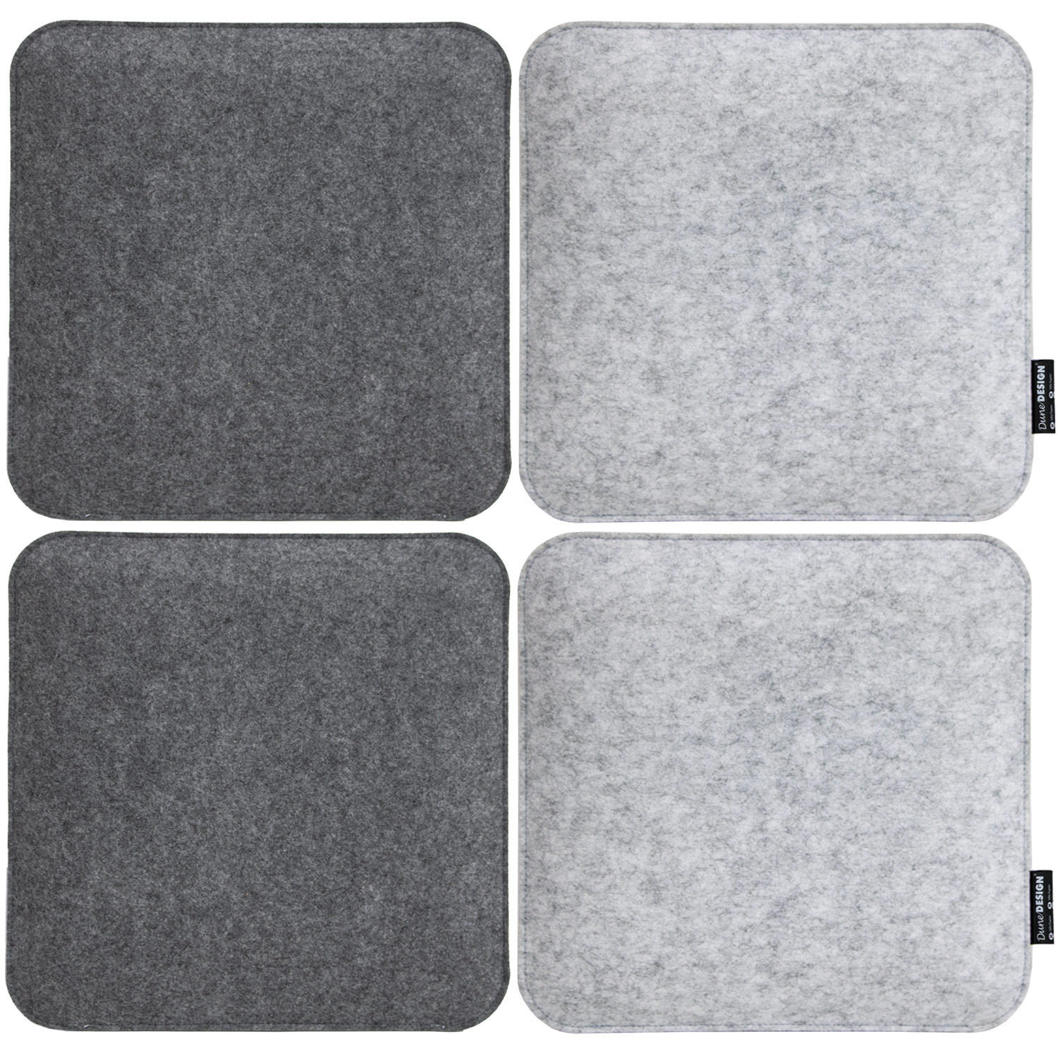 STUHLKISSEN 4er Set 35/35 cm Filz, Grau - Grau, Kunststoff (35/35/3cm) - Dunedesign