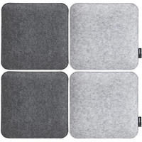 STUHLKISSEN 4er Set 35/35 cm Filz, Grau - Grau, Kunststoff (35/35/3cm) - Dunedesign
