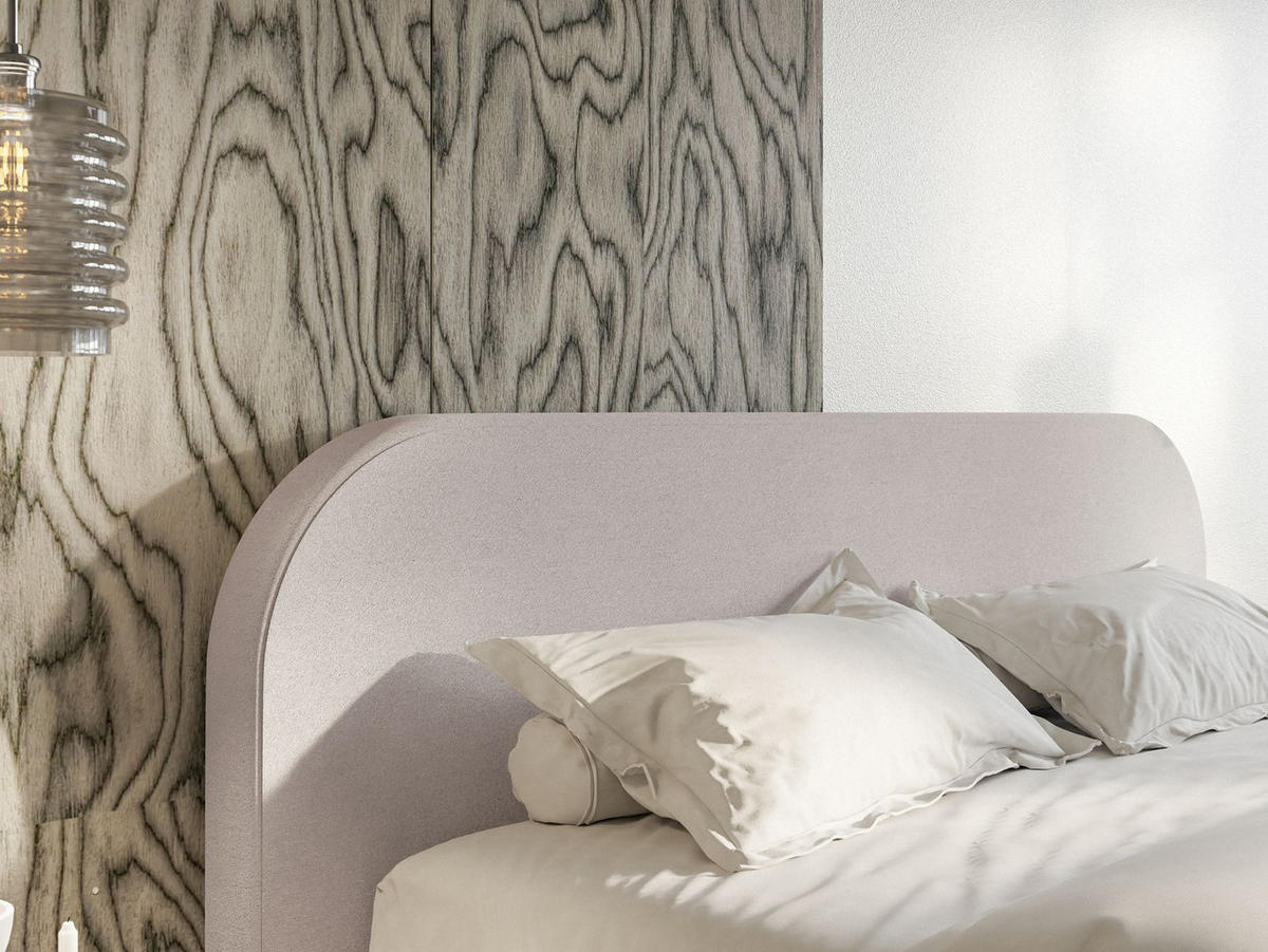 POLSTERBETT Umike Graubeige Samt mit Bettkasten 200x200 cm - Taupe, Textil (200/200cm) - Selsey