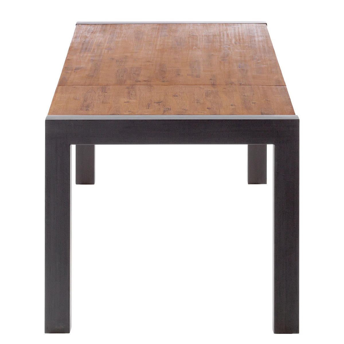 ESSTISCH mit Ausziehfunktion - Akazie massiv / Metall - Akaziefarben, Holz (90/180/76cm) - home24
