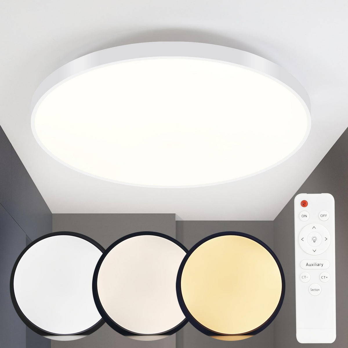 LED DECKENLEUCHTE Williams 37/37/6.5 - Weiß, Kunststoff (37/37/6.5cm) - Nettlife