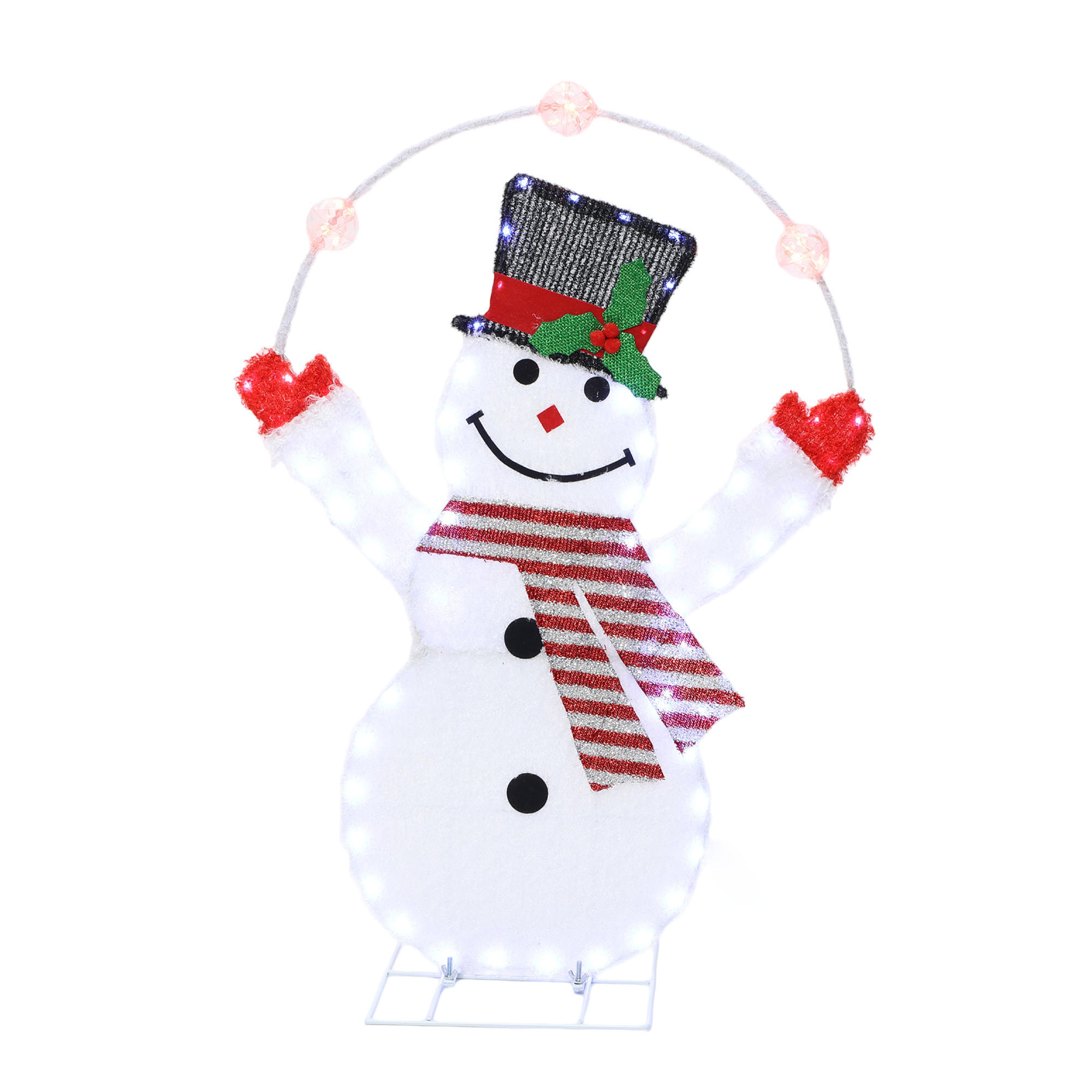 LED Schneemann HTHD0226 - Weiß, Kunststoff/Metall (26/85/59cm) - Hometopia