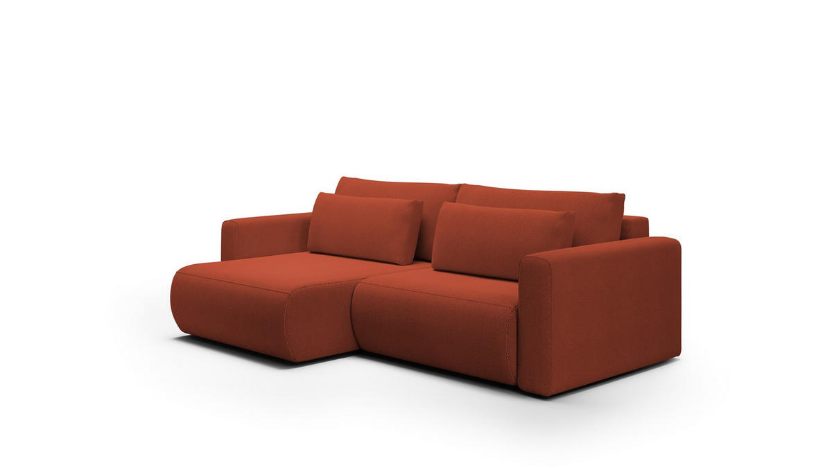 ECKSOFA Chaira Mit Schlaffunktion - Rotbraun, Holzwerkstoff/Textil (240/149cm) - Fun Möbel
