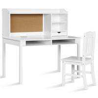 KINDERSCHREIBTISCH mit Hängeplatte weiß(2-tlg) - Weiß, Holzwerkstoff (111.5/110.7/60.5cm) - COSTWAY