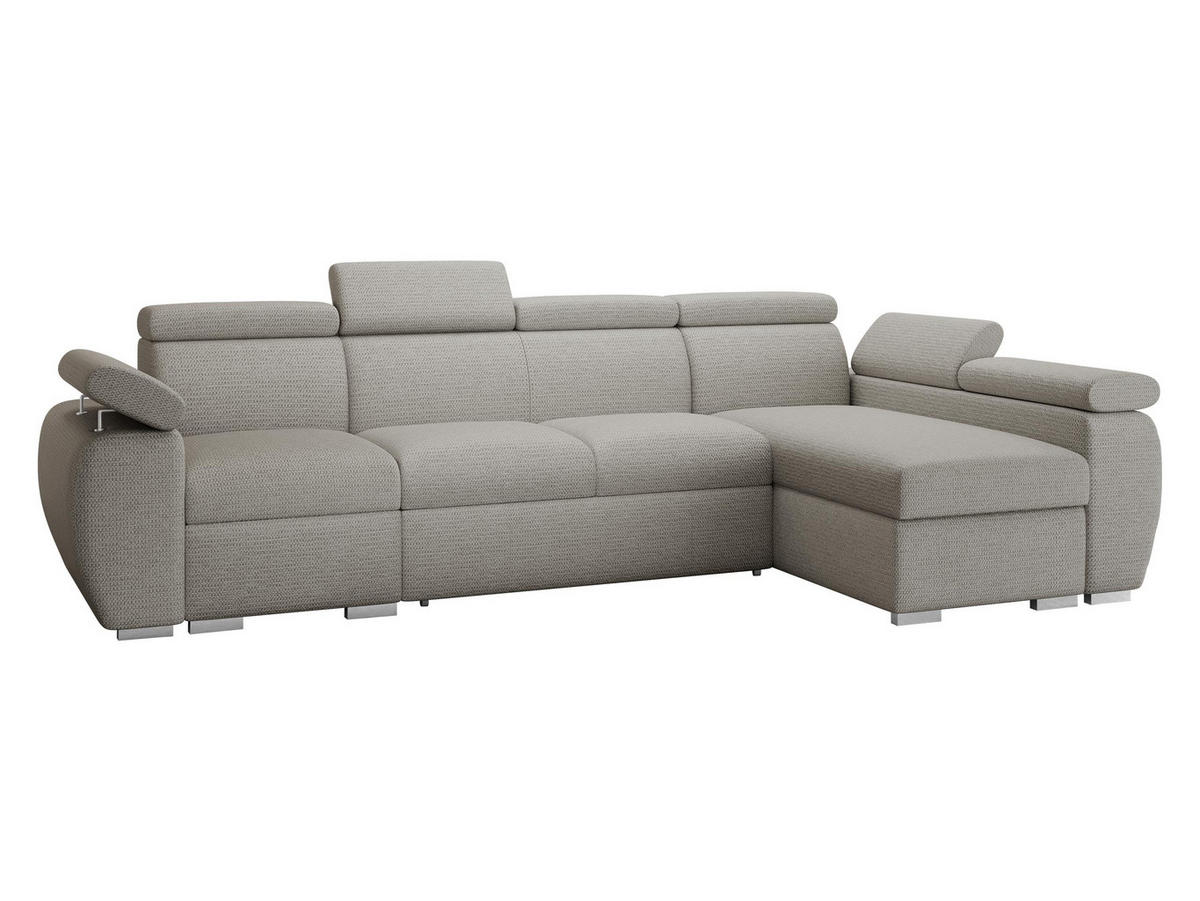 ECKSOFA Boston LCP, Seite: Rechts 1P(65)+2R+LCP - Silberfarben, Holz/Textil (320/170cm) - MIRJAN24