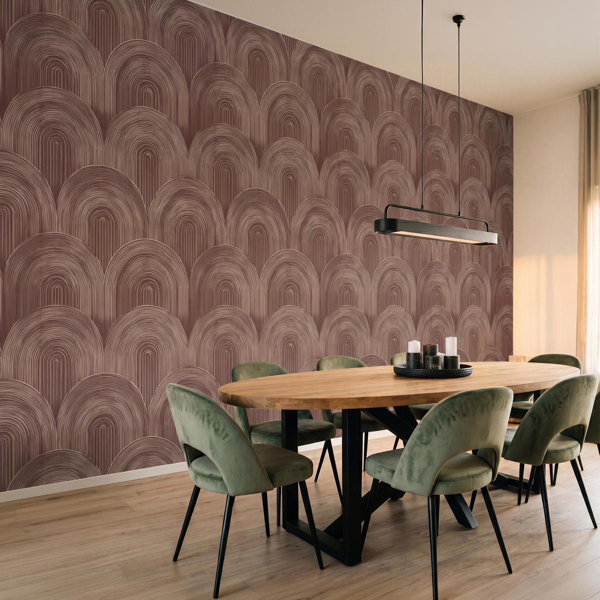 TAPETE - Rhythmic - Aufschlag - Braun - 500x280 cm - Dunkelbraun, Papier (500/280cm) - OnlyWow