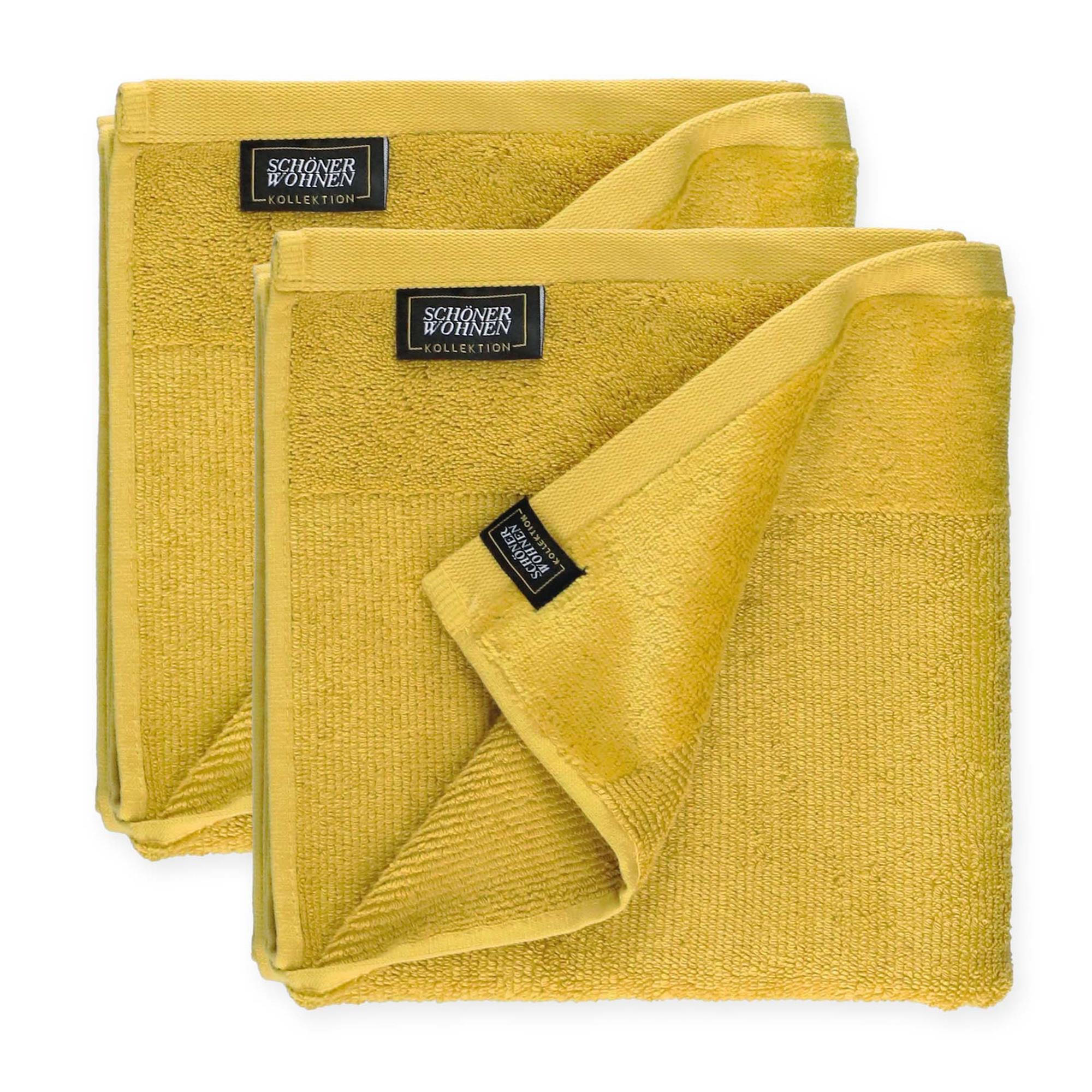 HANDTUCH AUS 100 % BAUMWOLLE SENSE 2ER SET - Gelb, Textil (50/100cm) - Schöner Wohnen