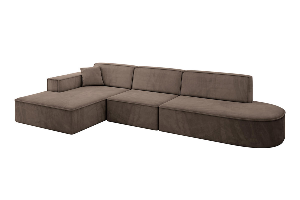 ECKSOFA Ottomane Links IREA-L2-v4 - 328x171x79 cm Braun - Braun, Holzwerkstoff/Textil (328/171cm) - ALTDECOR