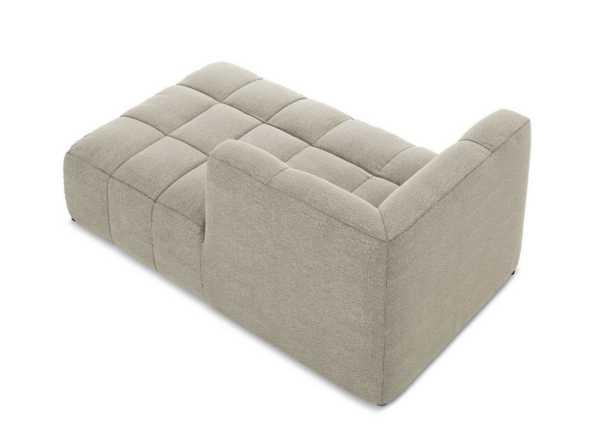 SOFAELEMENT Rechts Bouclé Stoff Grau - Taupe/Schwarz, Holzwerkstoff/Kunststoff (101/77/175cm) - Makamii