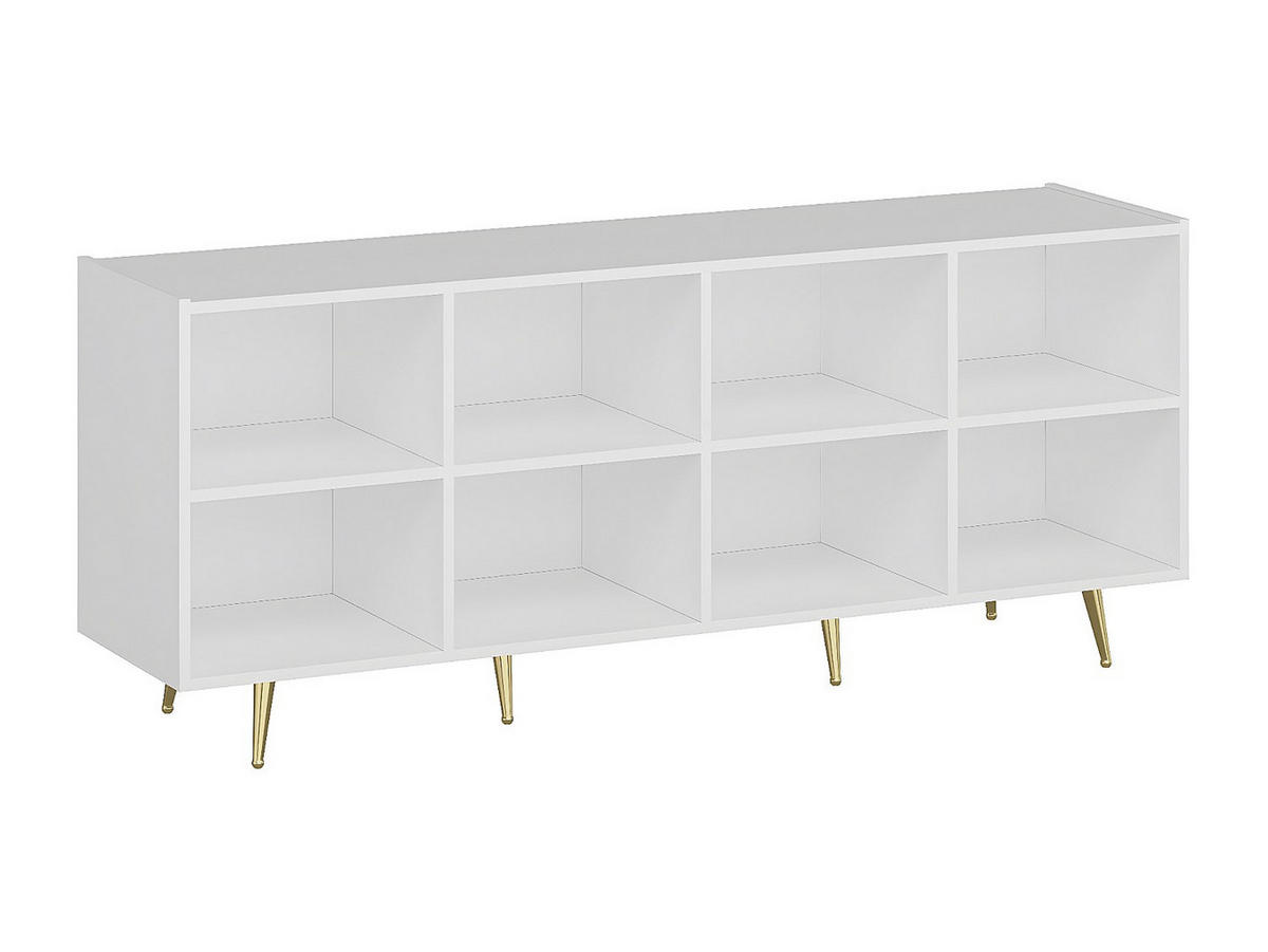 SIDEBOARD mit 4 Türen - MDF - Weiß & Goldfarben - MOLYA - Weiß, Holz (180/75/47cm) - Vente-Unique