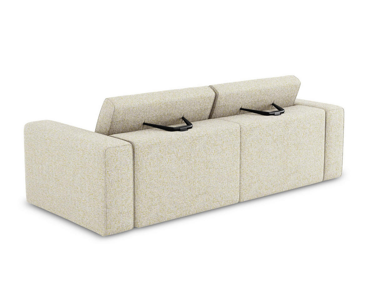 3-SITZER SOFA Strukturstoff Stoff Beige - Beige/Creme, Kunststoff/Textil (224/80/103cm) - Makamii