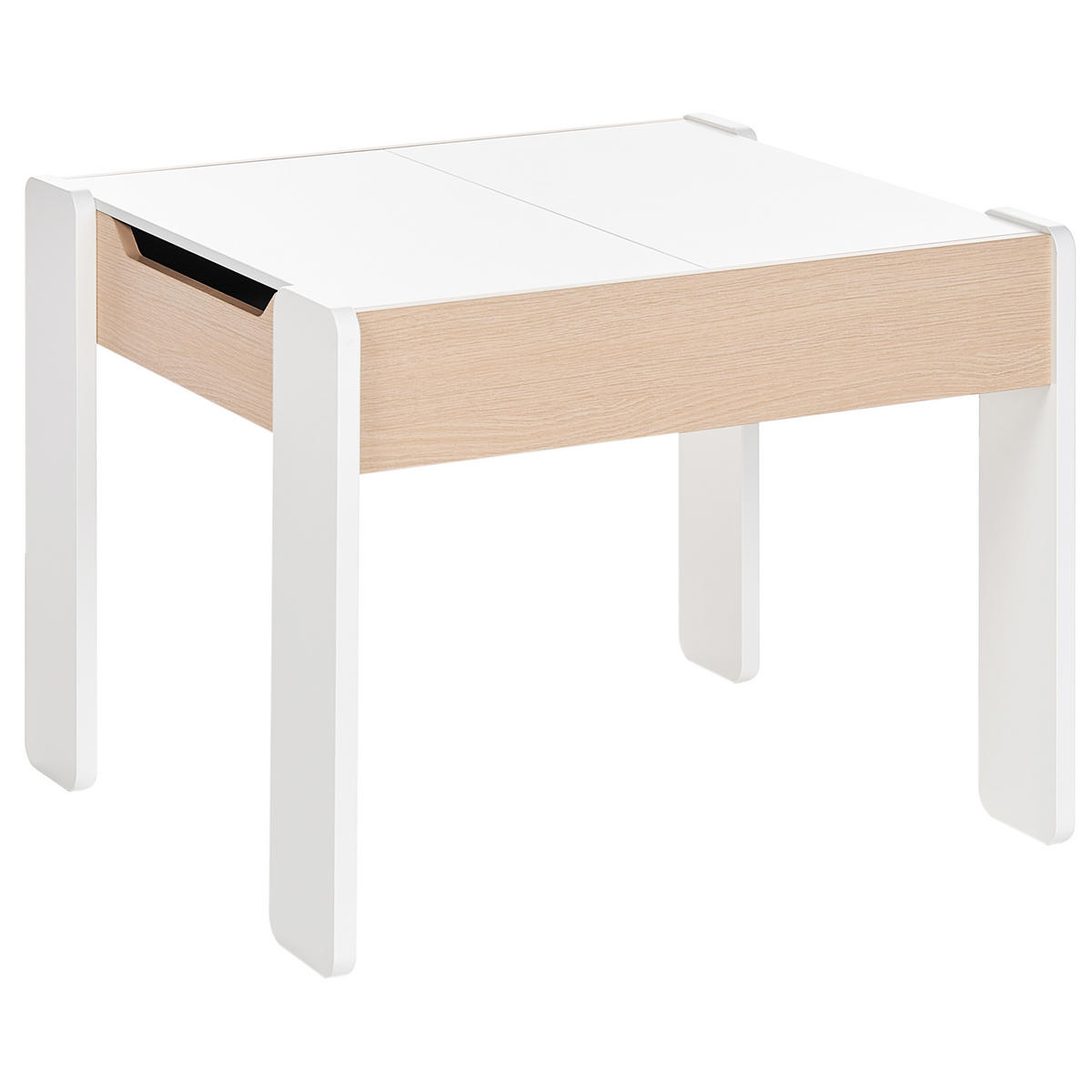 KINDERTISCH mit Stühlen Weiß Loyd - Weiß, Holzwerkstoff (60/48/57cm) - Beliani