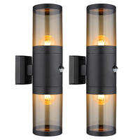 LED AUSSEN-WANDLEUCHTE Edelstahl Schwarz 2er Set - Schwarz, Metall (10.2/42/10.2cm) - Globo Lighting