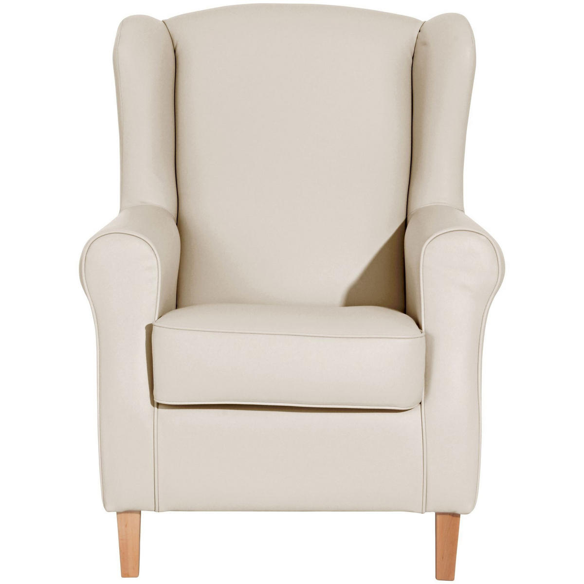 OHRENSESSEL Karlen Bezug Kunstleder Buche natur / beige - Beige/Buchefarben, Kunststoff (86/103/77cm) - 58aufmkessel