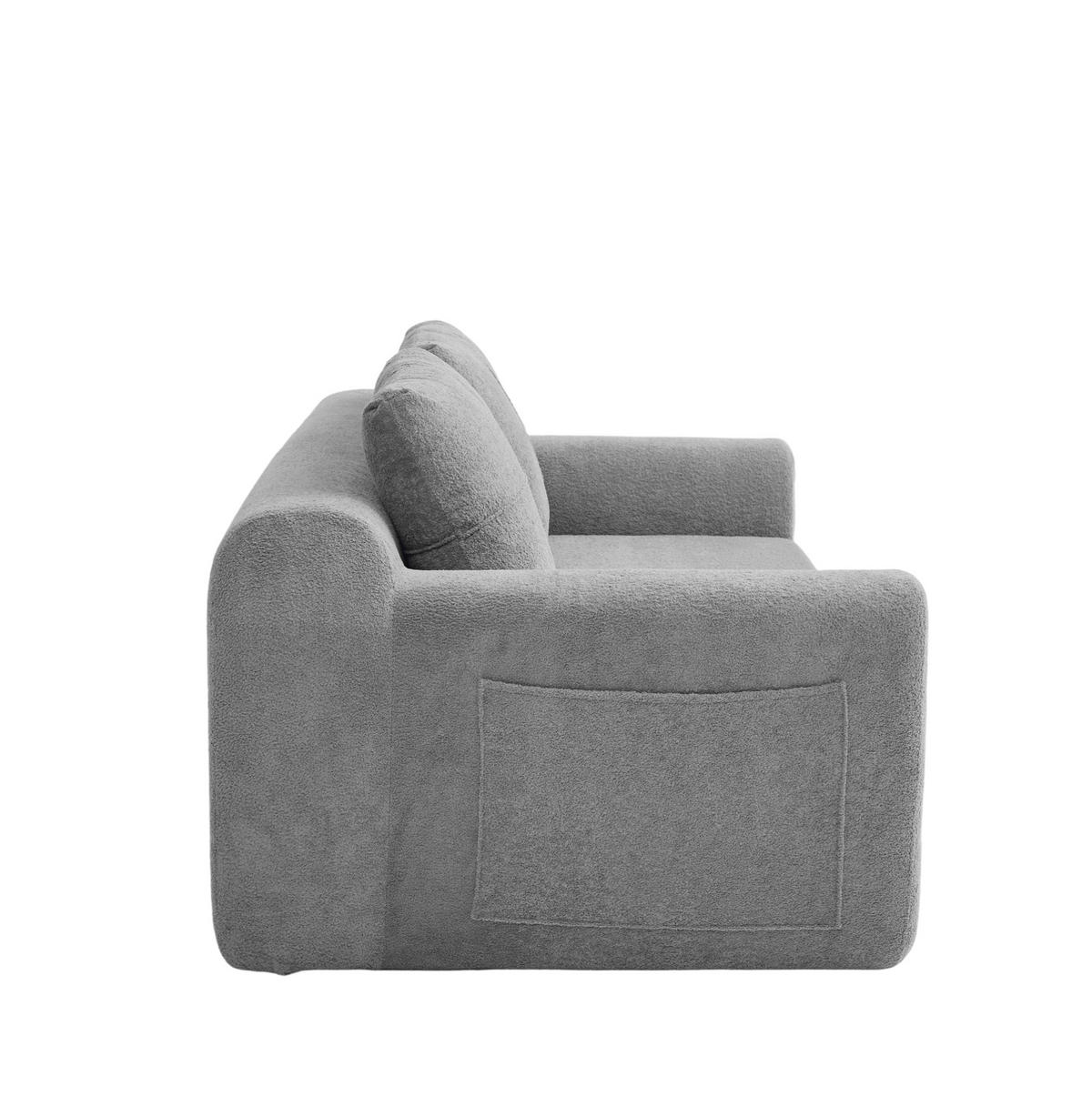 SCHLAFSOFA 179/95/79 cm klappbar als Bodensofa und Doppel-Bodenbett, samtweicher Bezug, Dunkelgrau - Dunkelgrau, Textil (178/61.5/96cm) - Redom