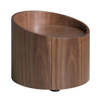 NACHTSCHRANK Nachttisch aus Nussbaum und schwarzem Stahl Ø53/44 cm - Nussbaumfarben, Holz (53/44/53cm) - ANGEL CERDA