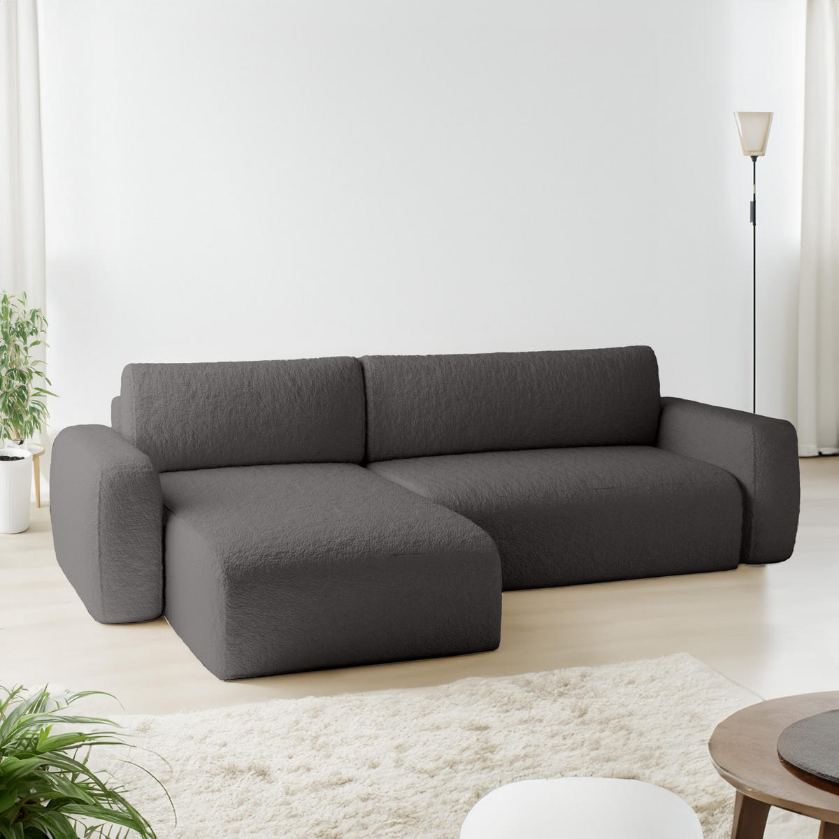 ECKSOFA Eckcouch Varde Universelle Graphite - Grau, Textil (294/185cm) - Fedve