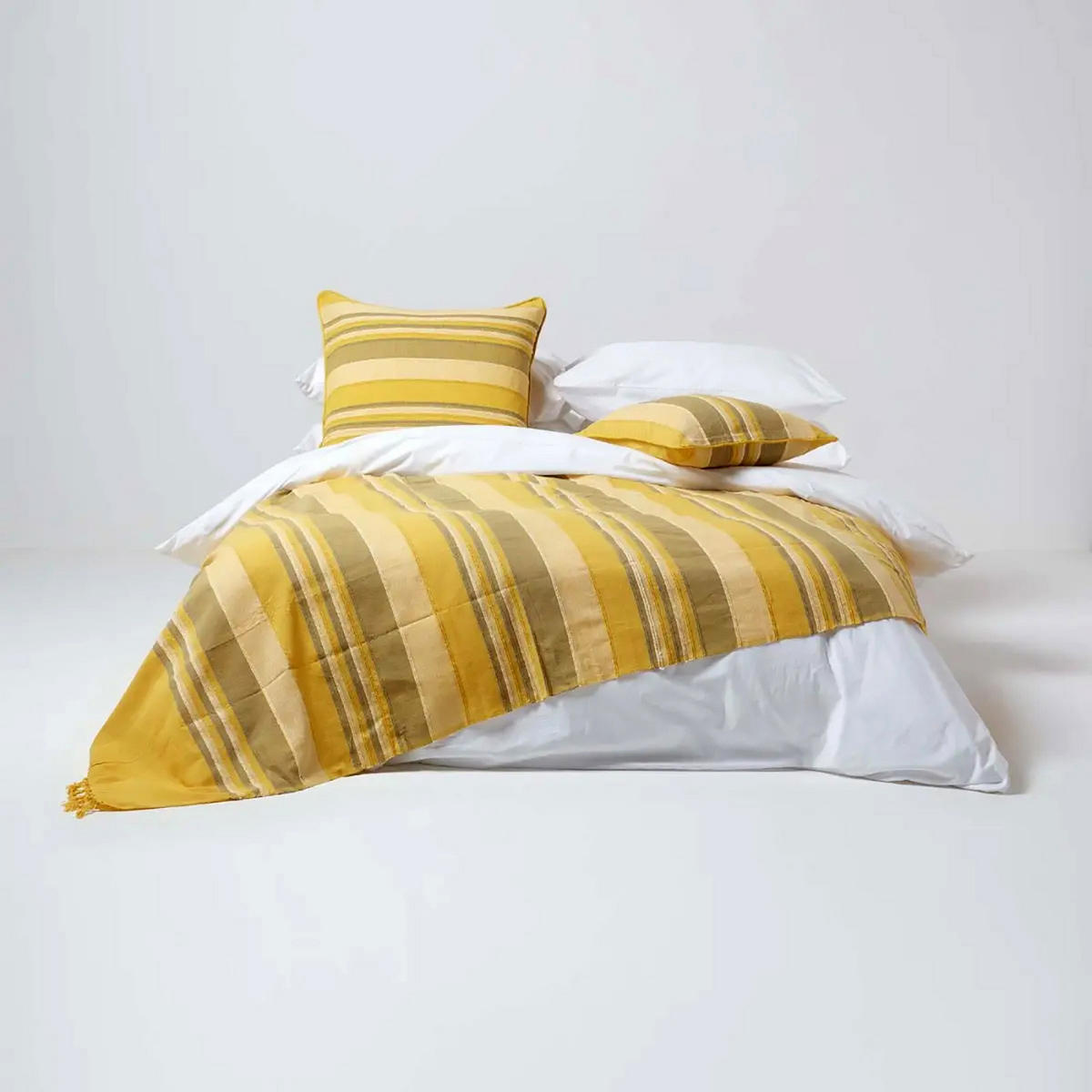 ÖSENVORHANG Morocco blickdicht 2er-Set, 167/228 cm - Gelb, Textil (167/228cm) - Homescapes