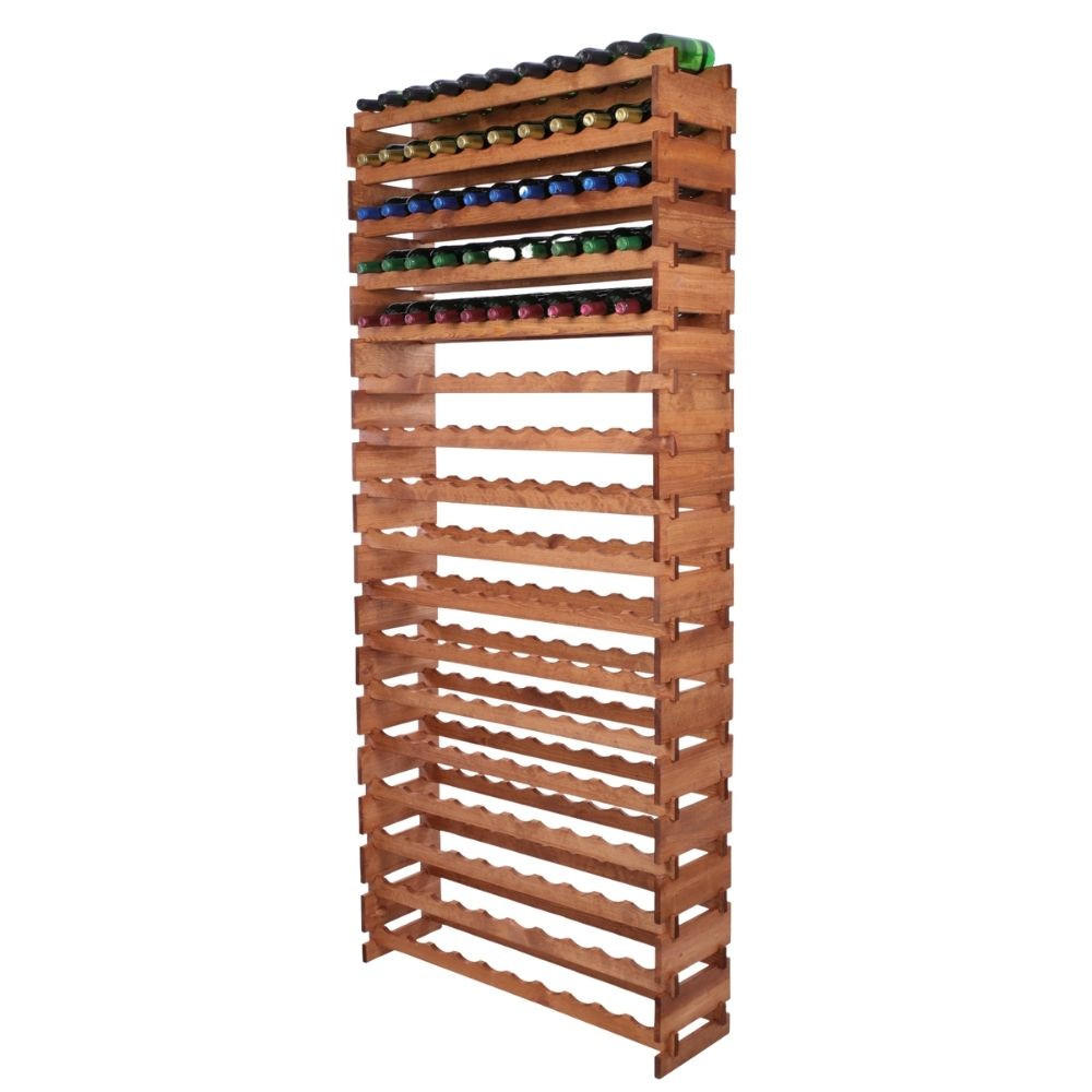 WEINREGAL VINOTECA FLEX PRO HxBxT 233x103x28cm 170 Flaschen auf 17 Ebenen Braun geölt - Braun, Holz (103/233/28cm) - PROREGAL