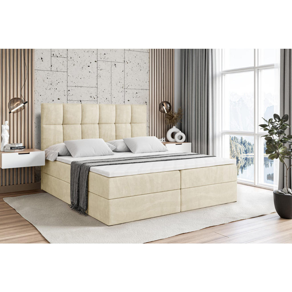 Thumbnail - Altdecor Boxbett, Beige, Holzwerkstoff, Höhe ca. 20 cm, 140x200 cm, Schlafzimmer, Betten, Boxspringbetten