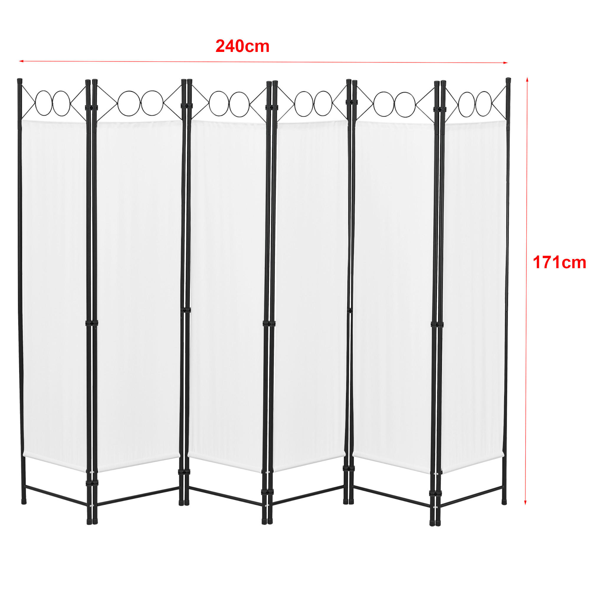 SICHTSCHUTZ Saragossa - Weiß, Textil/Metall (240/2cm) - [en.casa]