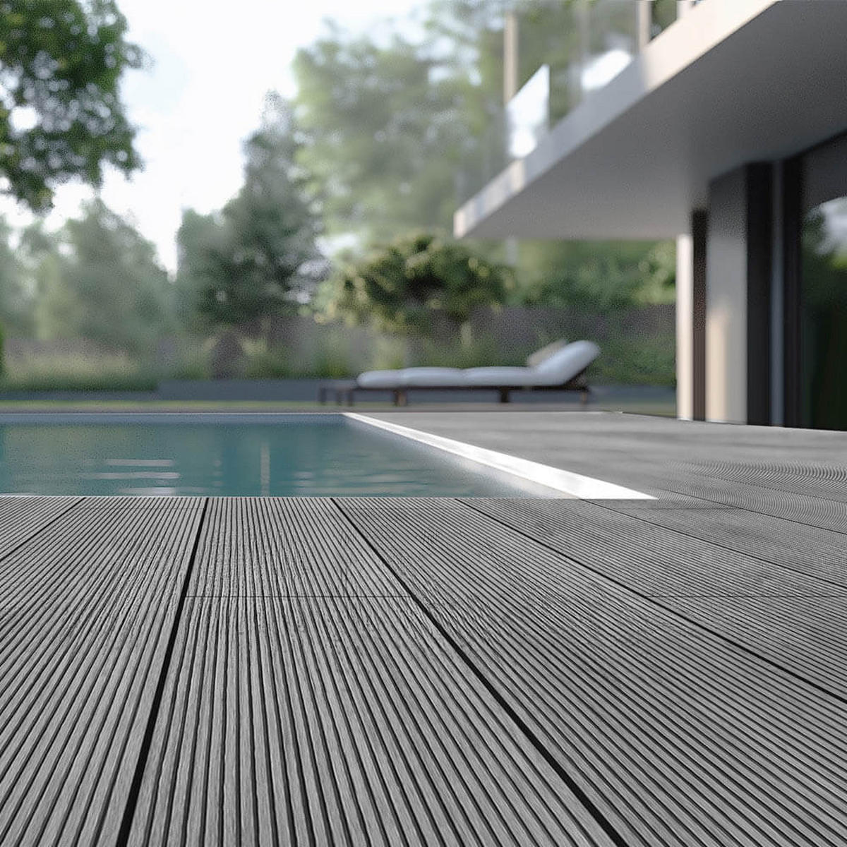 TERRASSENDIELEN SAMANA - Hellgrau, 30 m² - Hellgrau, Kunststoff (220/14.6/2.1cm) - Home Deluxe
