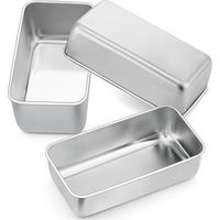 BROTBACKFORM 3er Set Edelstahl 23 x 12 x 6 cm - Silberfarben, Metall (23/6/12cm)